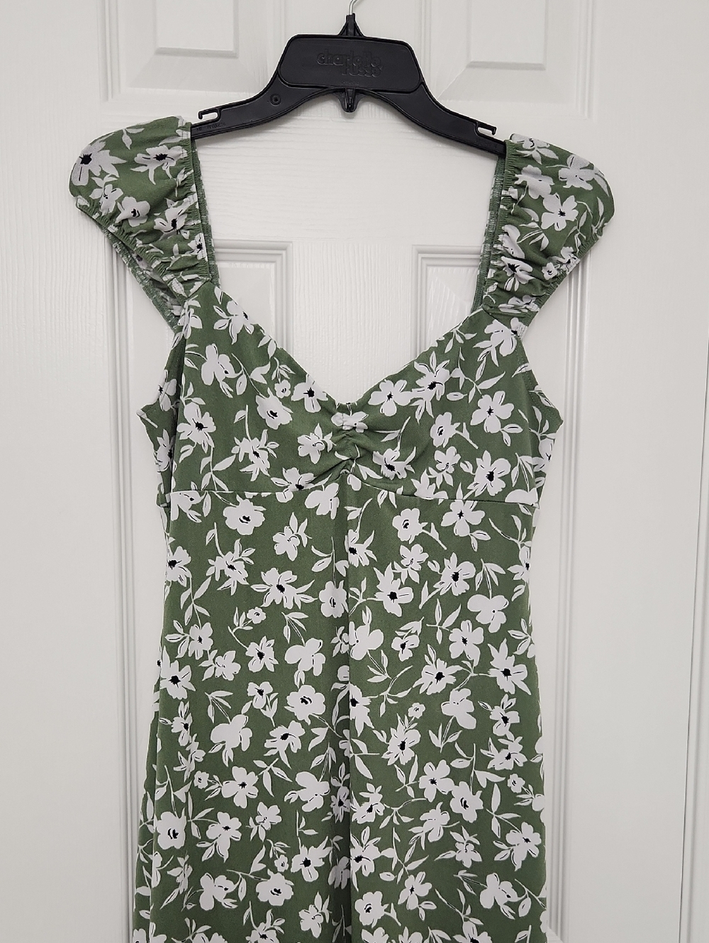 Windsor Olive & White Floral V-Neck Sundress